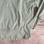 Boutique  Oversized 1/4 Snap Hoodie Pullover Womens L Sage Ribbed Photo 2
