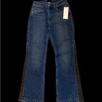 French Connection NWT FCUK Bootleg Dark Wash Jeans Black Stripe Sz 2 13” Waist Photo 2