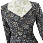Bandolino Geometric Floral Print Long Sleeve Top β Size M Y2K Retro Top Photo 1
