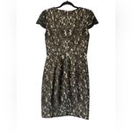 Ivy & Blu Maggy Boutique Lace Trim Ponte Knit Sheath Dress Tan Size 6 Photo 3