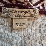 Energe World Wear Cardigan Duster Small Burgundy Aztec Print Boho Kimono Red Photo 2