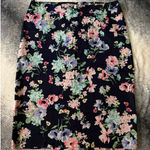 Talbots Navy Blue Pink Green Floral Pencil Skirt Office Business Size 4 Small Photo 0