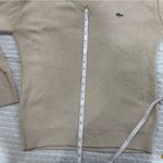 Lacoste popover lighweight sweatshirt tan Logo V neck Unisex chic size 7 Size M Photo 4