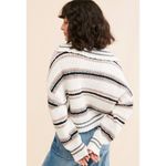Free People Kennedy Stripe Pullover in Ivory Size Small Photo 10