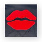 Lauren Moshi VHTF:  ᨎ Haven Red Mouth Patch Silk Zip Bomber Jacket ᨎ B+W ᨎ Medium Photo 5