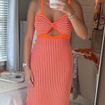 Orange Midi Dress Size M Photo 0