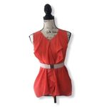 BCBGMAXAZRIA  Steacy Ruffle Tank Top Coral Orange Zip Front Size XS Photo 2