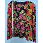 Ronni Nicole  Tropical Floral Open Front Jacket Cardigan Size Medium Photo 2