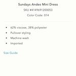 Sundays Anthropologie  Andes Mini Dress Photo 4