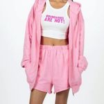 Mayfair Group  Boundaries Are Hot Oversized Zip Up Hoodie in Pink Small Medium Photo 2