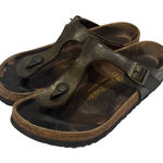 Birkenstock Gizeh Thong Sandals Metallic Bronze Leather Adjustable Buckle sz 39 Photo 0
