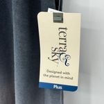 Terra & Sky  tank top 14W V neck tie back ombre cotton black soot gray 0X NEW Photo 5