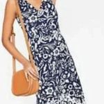 Boden Elisa Navy & White Floral Ruffle Hem Jersey Dress Blue Size 8 Photo 0