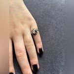 Vintage Sterling Silver Mother of Pearl Moonstone Statement Ring sterling silver Photo 5