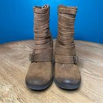 Naughty Monkey  Do Re Me Booties Ankle Boots Suede Harness Brown Women’s 8.5 Photo 4