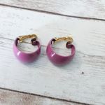 Vintage Clip On Earrings Fuchsia Hoops Photo 10