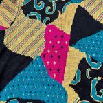 Counterparts Vintage Sweater Abstract Geometric Neon Pink Blue Metallic Gold 80s 90s M Medium Photo 1
