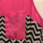 Justify Neon Pink & Black & White Chevron Tank Top 1X Photo 2