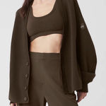 Alo Yoga  Scholar Cardigan Sweater Expresso M Photo 0