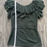 Revolve Sir The Label  Chessa Strapless Ruffle Mini Dress Green Size US 4 Photo 4