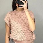 I Love Mr. Mittens Pointelle-Knit Cotton Sweater Vest in Blush Size XS/S Photo 4