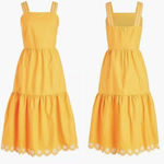 J.Crew Tiered Embroidered Scalloped Midi Dress Photo 1