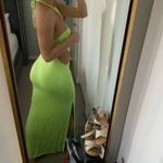 NEW "Pretty Cabana" Lime Green Cut Out Maxi Beach Dress Size M Photo 3