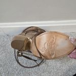 FREEBIRD by Steven Rapture Sandals Sz 8 Tan Leather Gladiator Lace Up Block Heel Photo 9