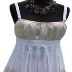 Cache Metallic Silk Ruched Cami Top New Sheer Illusion Empire Waist NWT $118 Photo 1