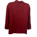 Rena Rowan Vintage Burgundy 100% Linen Ladder Crochet Button Down Blouse Sz 14 Photo 1