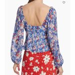 Rixo Bridgette Silk Blend Floral Ditsy Long Sleeve Sheer Blouse Small Photo 7