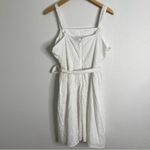 Calypso St. Barth  White Eyelet Tie Waist Mini Dress Size 14 Photo 3