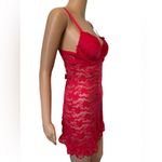 Be Wicked Red Sheer Romantic Floral Lace Padded Underwire Ruffle Bow Slip Dress Size M Photo 4