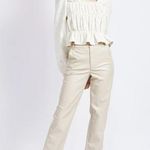En Saison Emmie Denim Long Sleeve Blouse Top in Off White Photo 0