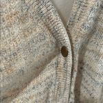 Free People Cream multicolor marled button high low TGIF Cardigan Sweater Photo 5