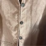 Napa Valley Brown Suede Button Up Top With Cutouts On‎ Hem Size XL Photo 4
