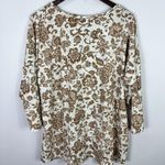 Isaac Mizrahi  Live Top XL Brown Floral Fall Autumn Boho Cottagecore Casual Layer Photo 3