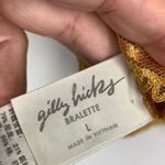 Gilly Hicks Women's Sheer Lace Floral Strappy Back Bralette Gold Size Large Photo 4