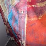 Minkas Mesh Sleeveless Tunic Top Women Large Artsy Boho Abstract Festival Retro Red Photo 7