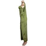 BHLDN  Delaney Scoop-Neck Scarf High-Shine Satin Maxi Dress, Olive Green, XS Photo 6