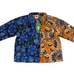 Farm Rio NWT Women's Mixed Yawanawa Reversible Puffer In Blue Multi Size XS Photo 0
