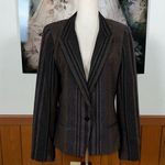 Funky Vintage 1970s SirJe Striped Wool Blazer! Black Size 14 Photo 0