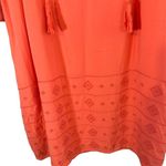 BB Dakota  Coral Pink V-Neck Long Wide Sleeve Applique Trim Boho Dress Women Sz S Photo 3