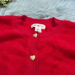 Bailey44 Bailey/44 Red Fuzzy Heart Button Cardigan Sweater sz S Photo 1