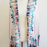 Anthropologie  Guinevere Sapphire Flame Cream Waterfall Cardigan Photo 3