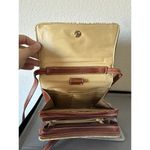 Travel by Sharif Map Print Shoulder Crossbody Bag Tan Yellow Leather Trim RARE Photo 6