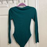 Topshop  Teal Green Ribbed Long Sleeve Bodysuit Photo 5