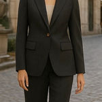 Talbots  Vintage Pure Wool Charcoal Grey 2Piece Pant Suit Blazer Jacket 8 Photo 0