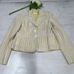 Loft  Striped Blazer Size‎ 2 Button Front 100% Cotton Career Casual Cute Photo 0