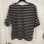 J.Crew Black and White Striped Top Size Large Preppy Minimalist Casual Photo 1